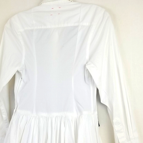 Pink Tartan White Cotton Colorblock Long Sleeve Shirt Dress Size 6 - Picture 6 of 10